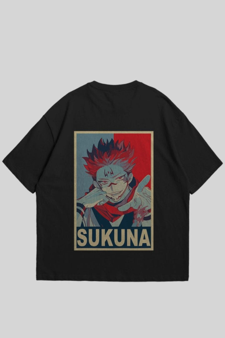 Men's Sukuna Anime Printed Oversized T-shirt