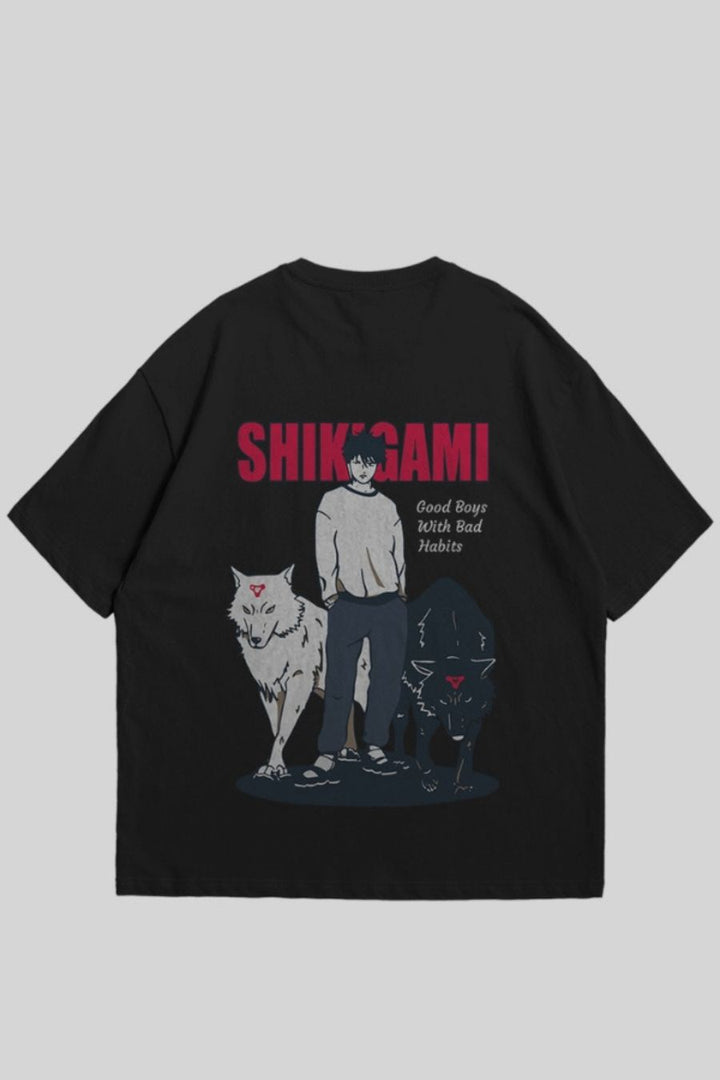 Men's Shikigami Anime Printed Oversized T-shirt