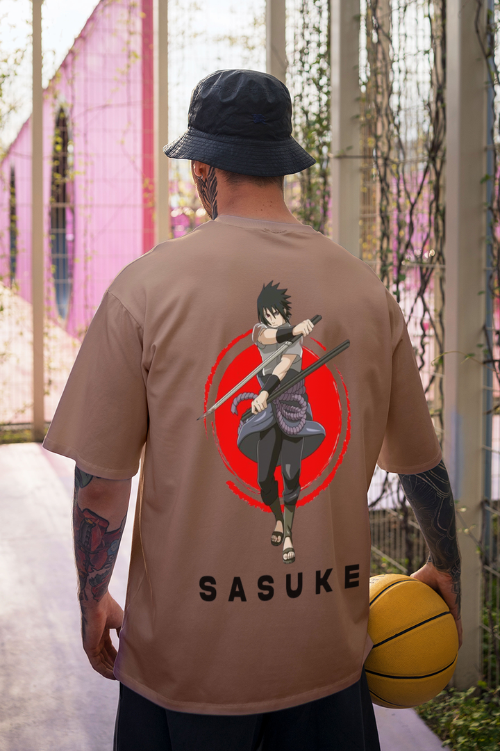 Men's Awakening Sasuke Printed Oversized T-shirt