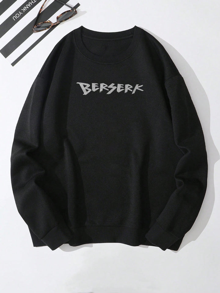 Men's Berserk Printed Black Sweatshirt