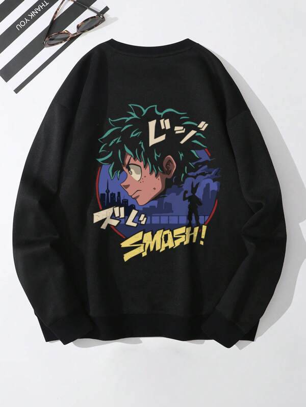 Men's Smash Printed Black Sweatshirt