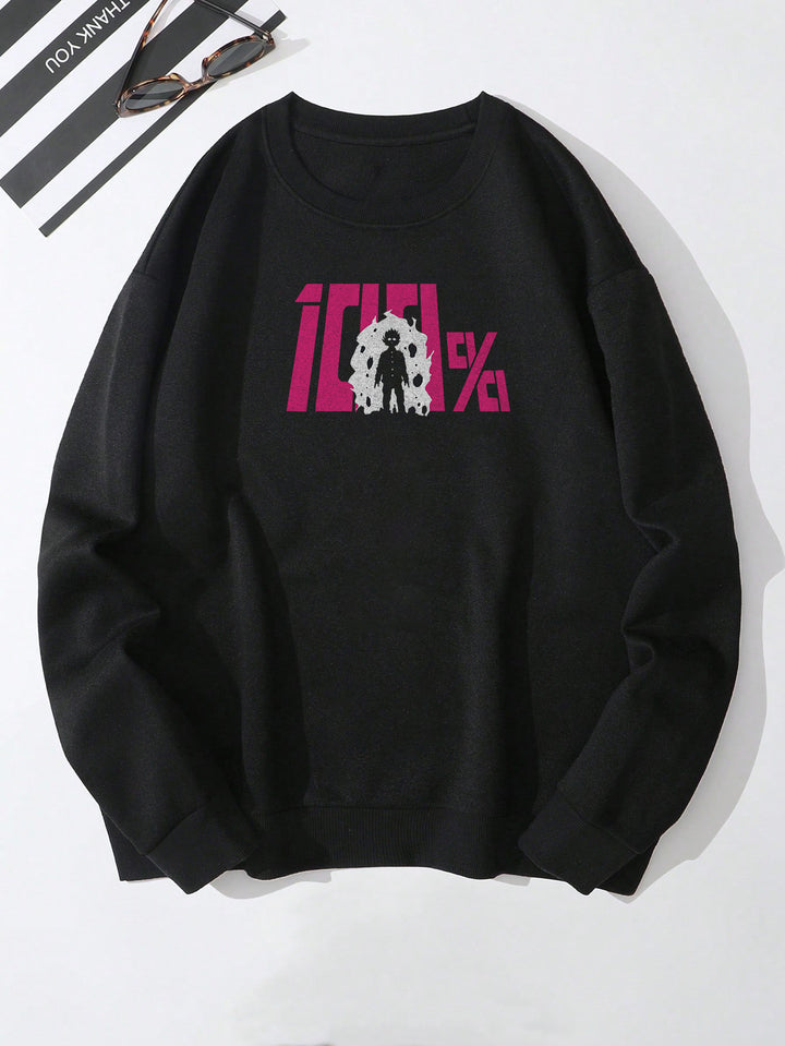 Men's Mob Pshycho 100 Printed Black Sweatshirt