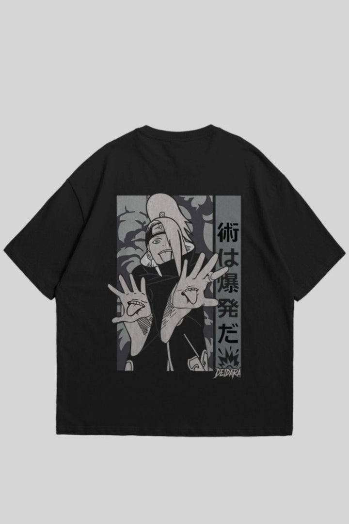 Men's Deidara Anime Printed Oversized T-shirt