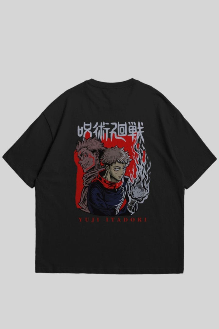 Men's Yuji Itadori Anime Printed Oversized T-shirt